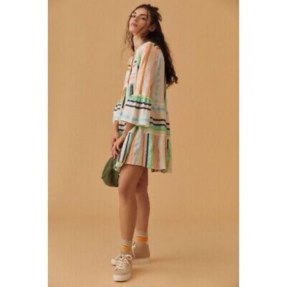 Anthropologie Devotion Twins Embroidered Ella Tunic Dress/ size M - Picture 4 of 11